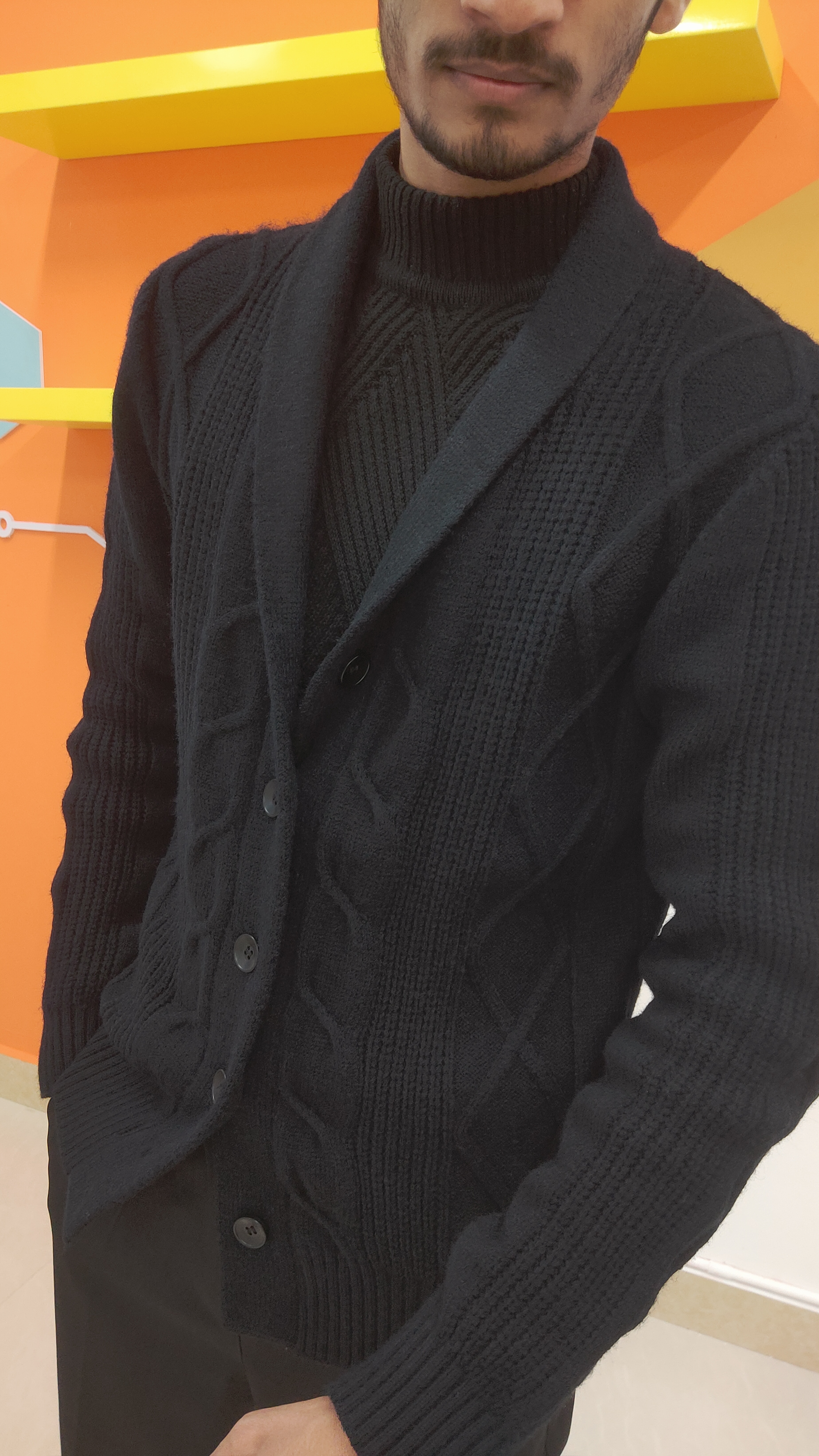 Knitted Wool "cardigan sweaters" ,V-Neck Men's High-end Knitted Sweater Trendy Retro.