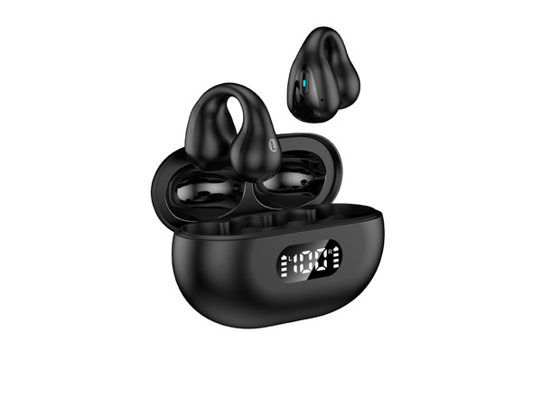 Q80 Wireless Clip-On Bluetooth Headset Ear Clip Headset Tws Air Conduction Tws Bluetooth Headset Digital Display Clip-On Type
